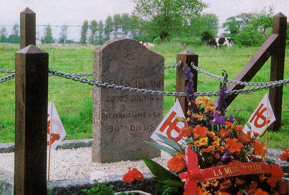 Left: This memorial commemorates the 90th Division's sacrifice at St. Germain-sur-Seves. 44n1.jpg