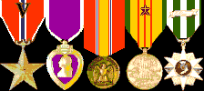 Bronze Star, Purple Heart, National Defense, Vietnam Service, Vietnam Campaign